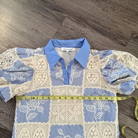 Sofie the Label Sydney Blue Knit Patchwork Mini Dress - Picture 5 of 8